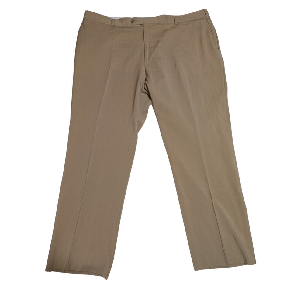 Tessuto Marzotto 100% Wool pants Made In Italy Vintage Brown Khaki Pants 46R